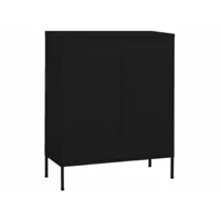 armoire de rangement noir 80x35x101,5 cm acier 2