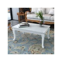 table basse table de salon  bout de canapé 100 x 60 x 42 cm laquée blanc meuble pro frco14807