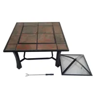 table basse carrée en céramique avec brasero efp53