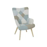 fauteuil helsinki patchwork - bleu
