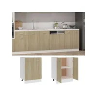 armoire de plancher, meuble bas cuisine, armoire rangement de cuisine chêne sonoma 60x46x81,5 cm aggloméré pewv88548 meuble pro