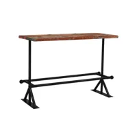 table de bar table haute  table de cuisine bois récupération massif multicolore 150x70x107 cm meuble pro frco49769