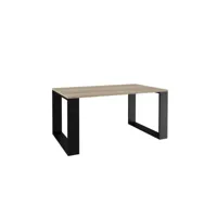 alada - table basse rectangulaire style industriel - 90x58x50 cm - table à café - aspect bois - sonoma