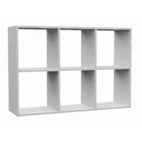 marion - étagère modulable 6 cubes - bibliothèque 6 cases - 110x30x75 cm - meuble de rangement - blanc