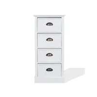 mobili rebecca chiffonnier meuble 4 tiroirs blanc classique 81x37x27
