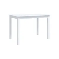 table de salle à manger blanc 114x71x75 cm bois d'hévéa massif