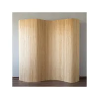 paravent en bambou coloris brun - hauteur 200 x largeur 250 cm