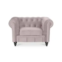 fauteuil chesterfield velours altesse taupe