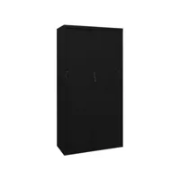 vidaxl armoire de bureau avec porte coulissante noir 90x40x180cm acier