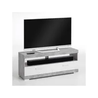 meuble tv cristal 120cm - bétonblanc brillant 428710