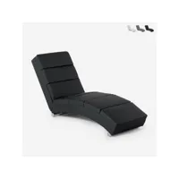 chaise longue fauteuil de salon en similicuir moderne dijon - noir