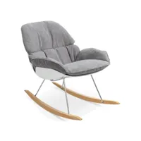 paris prix - fauteuil à bascule design chyll 101cm gris clair