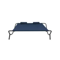 canapé de jardin - lit de repos d'extérieur tissu bleu togp33811