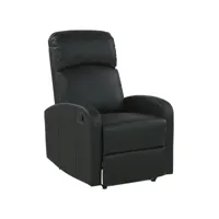 fauteuil de relaxation en cuir pu noir avec leds et port usb virrat 241045