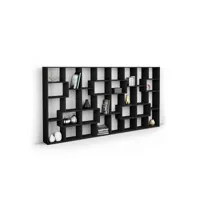 mobili fiver, bibliothèque l iacopo (160,8 x 314,6 cm), frêne noir, made in italy