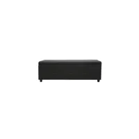 banc coffre - bout de lit - simili noir classique - l 140 cm - box tkbox140punoir