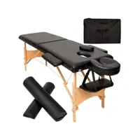 tectake table de massage portable pliante 2 zones rouleaux de positionnement et sac de transport compris 404745