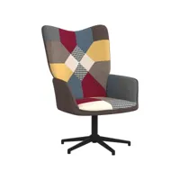 fauteuil salon - fauteuil de relaxation patchwork tissu 62x68x98 cm - design rétro best00007057380-vd-confoma-fauteuil-m05-2213