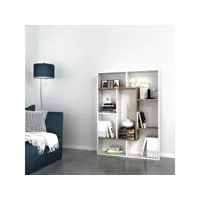 homemania bibliothèque liam avec étagères, meuble de rangement - pour salon, bureau - noyer, blanc en bois, 100 x 22 x 136 cm