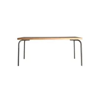 table salon en bois de sapin gris, 180x90x76 cm