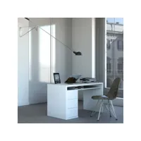 bureau blanc design moderne avec 3 tiroirs 110x60cm franklyn office24