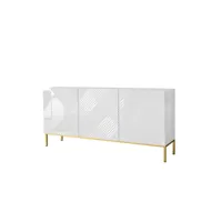celeste - buffet bas - 160 cm - style contemporain - best mobilier - blanc et doré