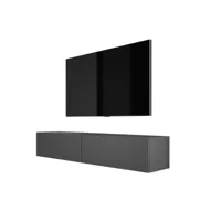 meuble tv suspendu, d: l: 170 cm, h : 34 cm, p : 32 cm, anthracite. rangement tv, meuble tv mural, table tv, meuble television