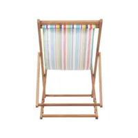 chaise de jardin, chaise pliable de plage tissu et cadre en bois multicolore togp22428