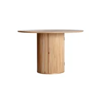 table salon en bois de paulownia marron 120x120x77 cm