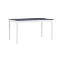 vidaxl table de salle à manger blanc et gris 140 x 70 x 73 cm pin 283400