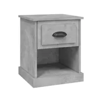 table de chevet - table d'appoint - bout de canapé, armoire de chevet gris béton 39x39x47,5 cm bois d'ingénierie togp96557