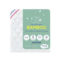 matelas bébé bamboo - 60x120x10 cm - viscose douce - déhoussable - sans traitement chimique - fabrication française - oeko tex®