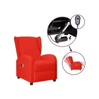 fauteuil relax électrique fauteuil de massage - fauteuil de relaxation à oreilles rouge similicuir meuble pro frco95706