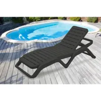 bains de soleil dcoppol, chaise longue de jardin réglable, lit d'extérieur, 100% made in italy, 192x72h100 cm, anthracite 8052773799409