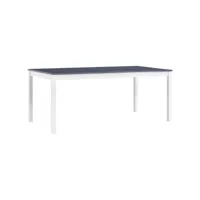 table de salle à manger blanc et gris 180 x 90 x 73 cm pin