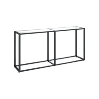 table console transparent 160x35x75,5 cm verre trempé