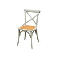 chaise en bois moderne chaise salle à manger et cuisine thonet en frêne massif et siège en rotin chaise vintage finition gris 48x52x88 cm l7506-5