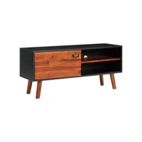 meuble tv  banc tv armoire de rangement 110x35x50 cm bois d'acacia solide et mdf meuble pro frco57484