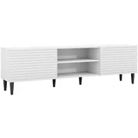 meuble tv - nakomo  - 180  x  53  x 40 cm - blanc