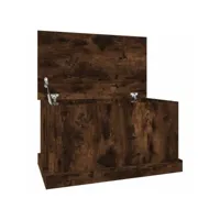 boîte de rangement, banc de rangement chêne fumé 70x40x38 cm bois d'ingénierie pewv61957 meuble pro