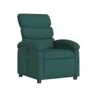 fauteuil inclinable, fauteuil de relaxation, chaise de salon vert foncé tissu fvbb98324 meuble pro