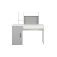 bureau avec rangements iséo   blanc et gris clair