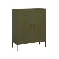 armoire de rangement vert olive 80x35x101,5 cm acier 4