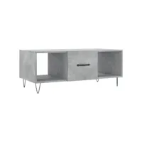 table de salon gris béton 102x50x40 cm bois d'ingénierie