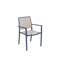 4 fauteuils de jardin en aluminium santorin gris-bleuté