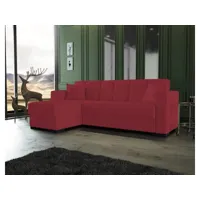 canapé ddajca, canapé d'angle avec péninsule réversible, canapé de rangement pour le salon avec chaiselongue et 2 coussins, 230x150h81 cm, rouge 8052773797474