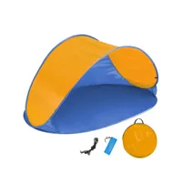 tectake tente de plage jasmin - bleu/orange 401681