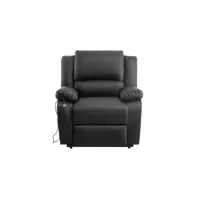 relaxxo - fauteuil de relaxation releveur électrique 1 place en simili leo - noir