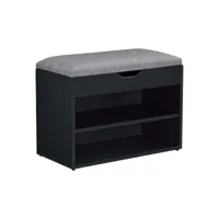 banc meuble à chaussures 46 x 60 x 30 cm noir gris helloshop26 03_0007657