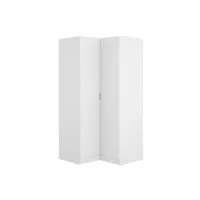 armoire dressing d'angle en panneaux de particules mélaminés coloris blanc - longueur 90.5 x profondeur 92.5 x hauteur 184.2 cm